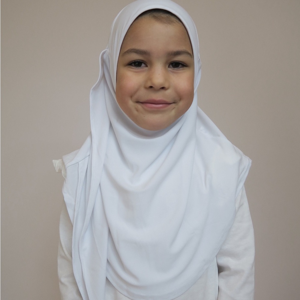 Girls Hijab - instant Butterfly White